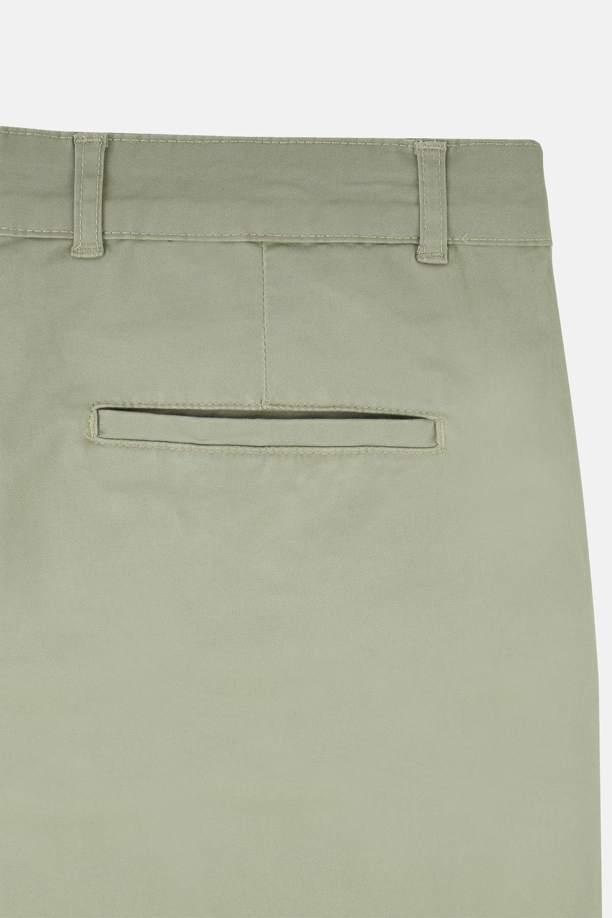 Chino Twill Cotton & Elastic Sage Green Gabardine Pant