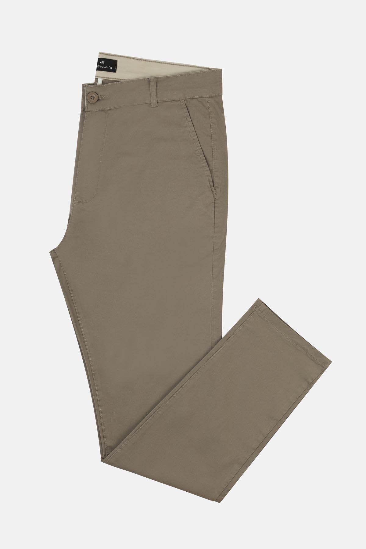 Chino Twill Cotton & Elastic Lion Brwon Gabardine Pant