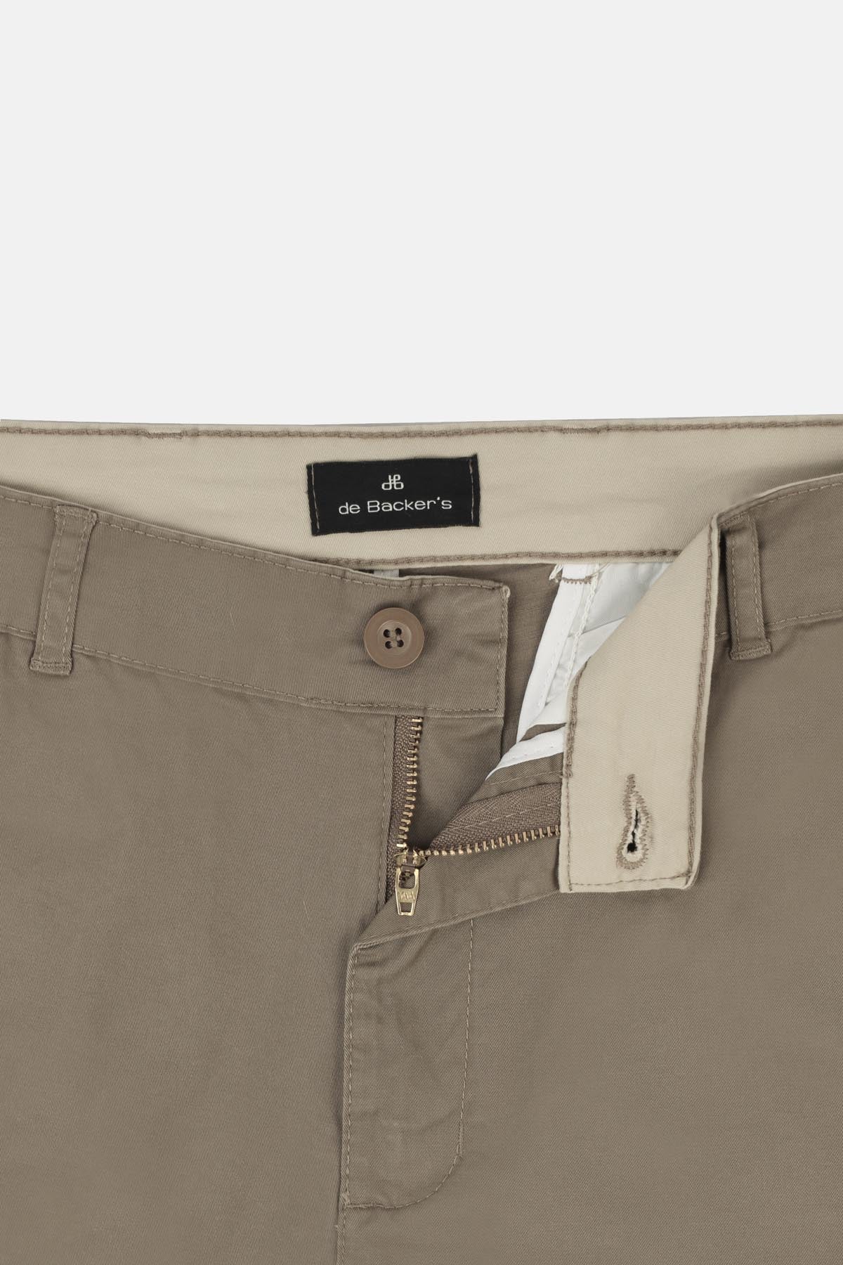 Chino Twill Cotton & Elastic Lion Brwon Gabardine Pant