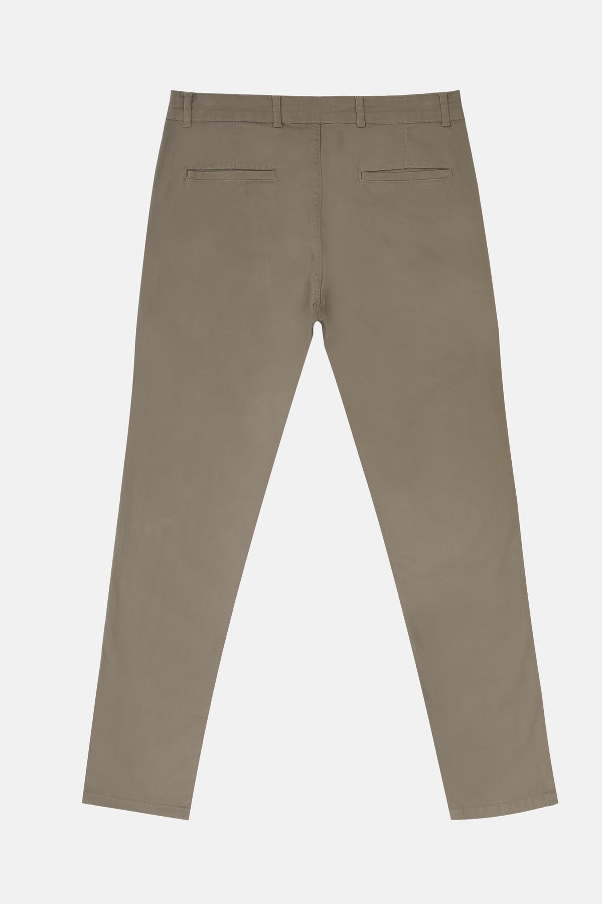 Chino Twill Cotton & Elastic Lion Brwon Gabardine Pant