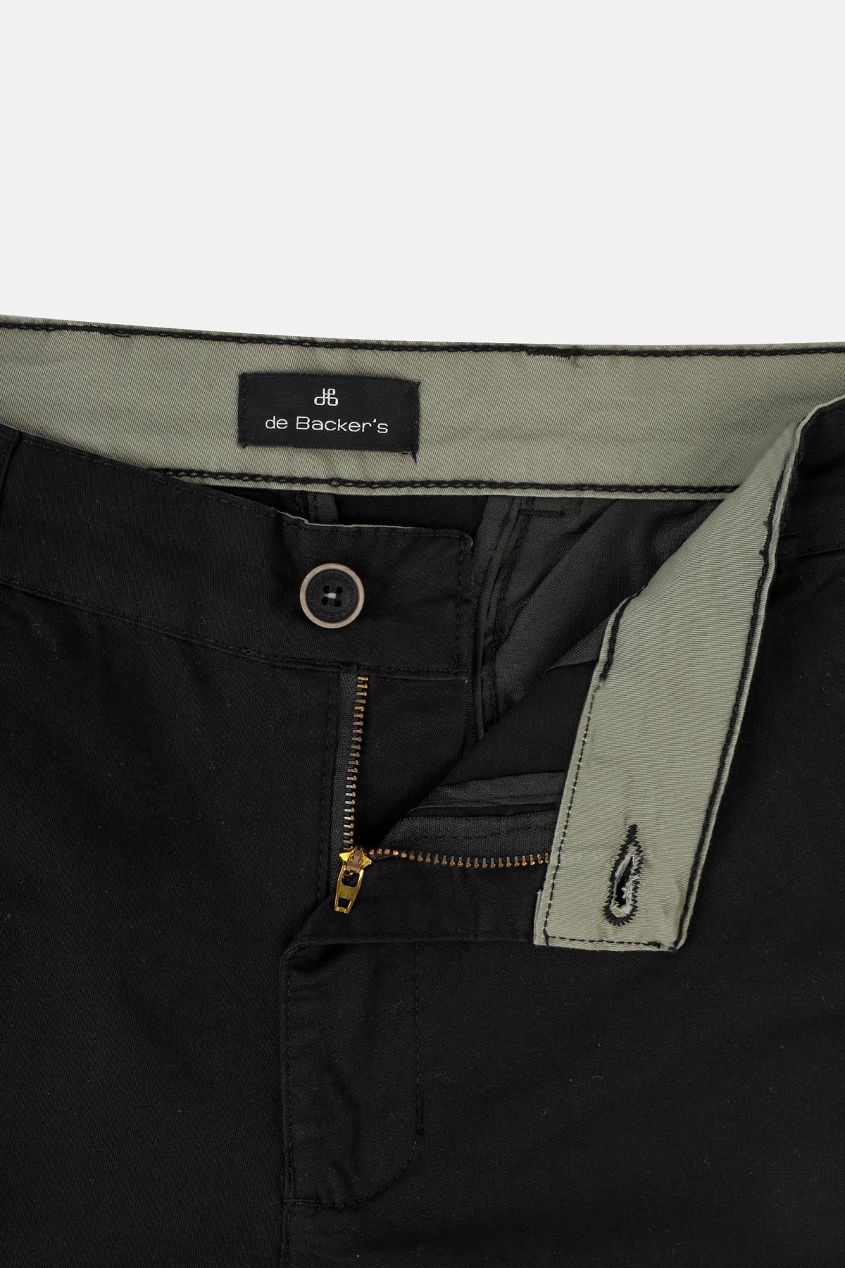 Chino Twill Cotton & Elastic Black Gabardine Pant