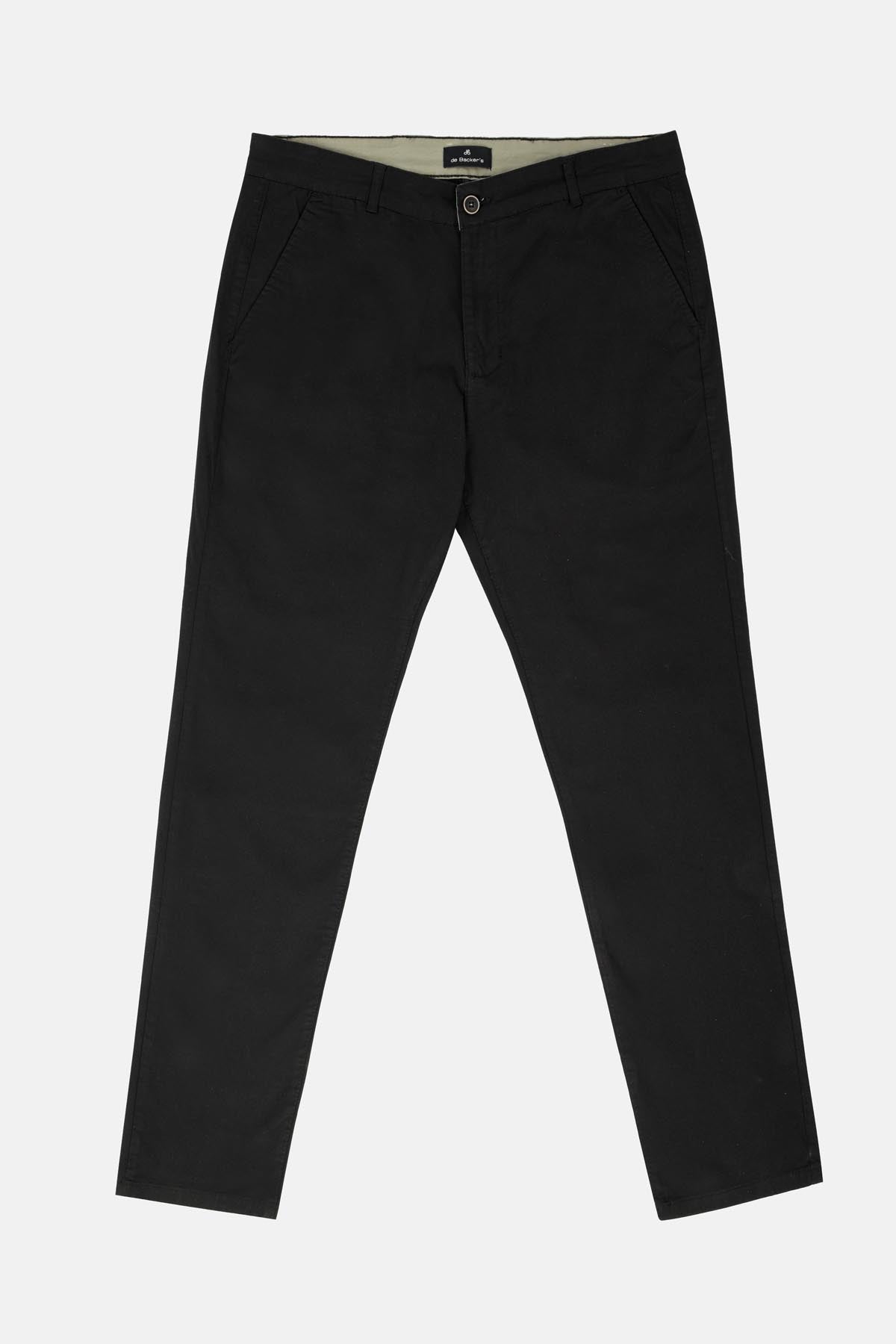 Chino Twill Cotton & Elastic Black Gabardine Pant