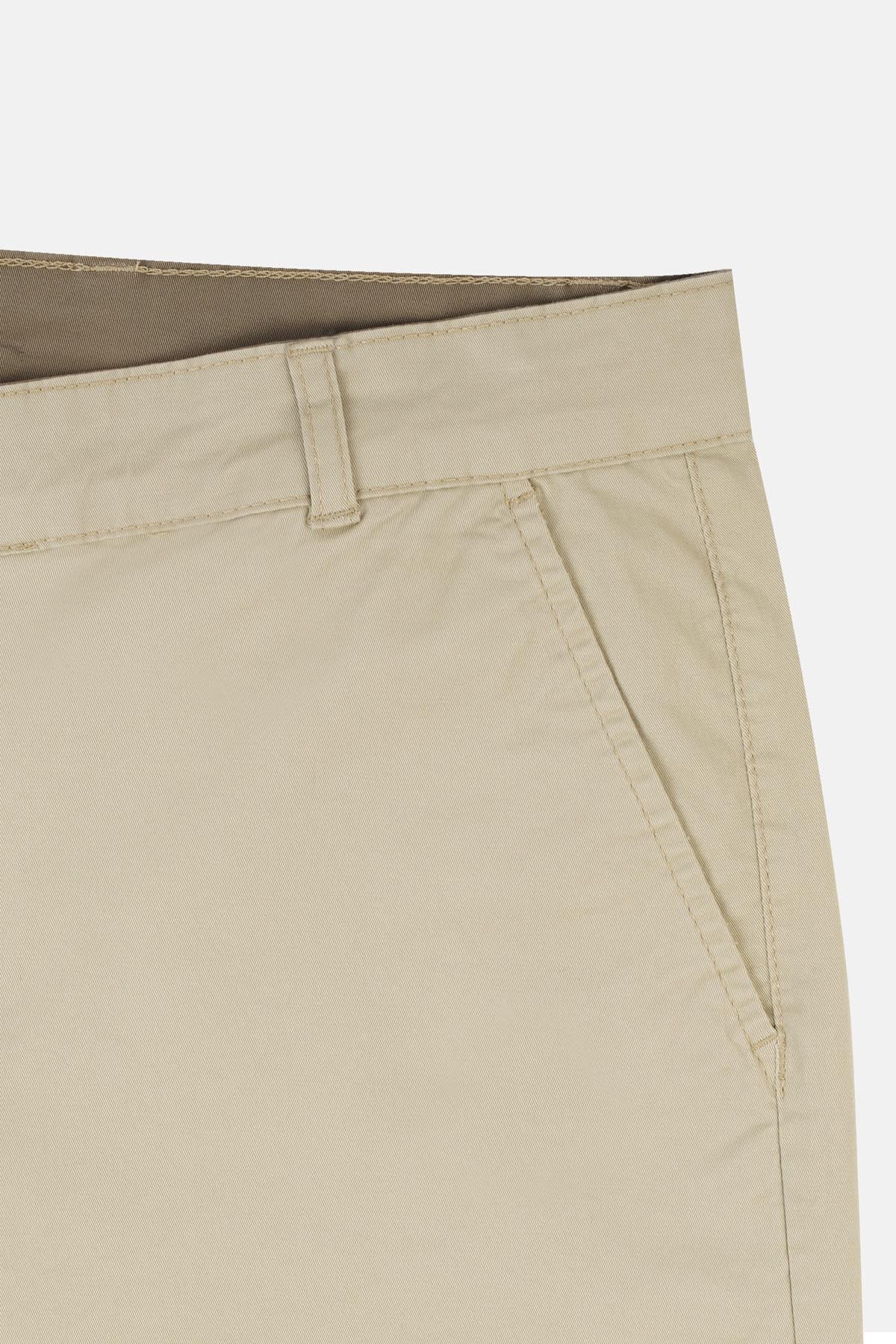 Chino Twill Cotton & Elastic Wheat Gabardine Pant