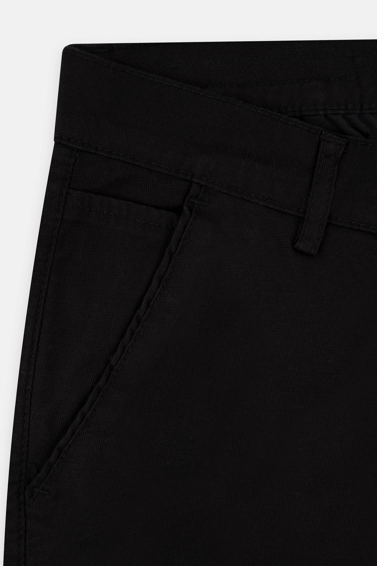 Pique Black Chino Pant