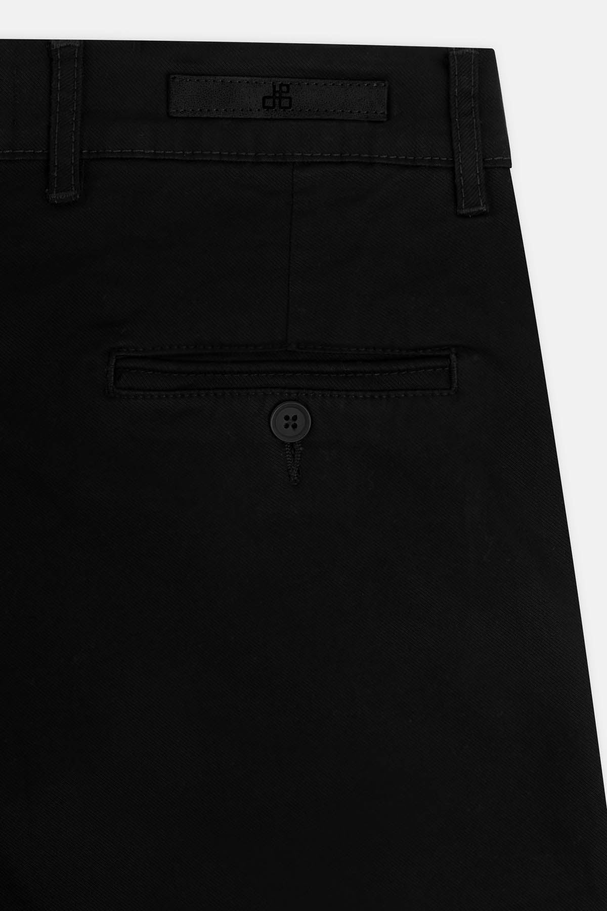 Twill Patterned Chino Black Pant