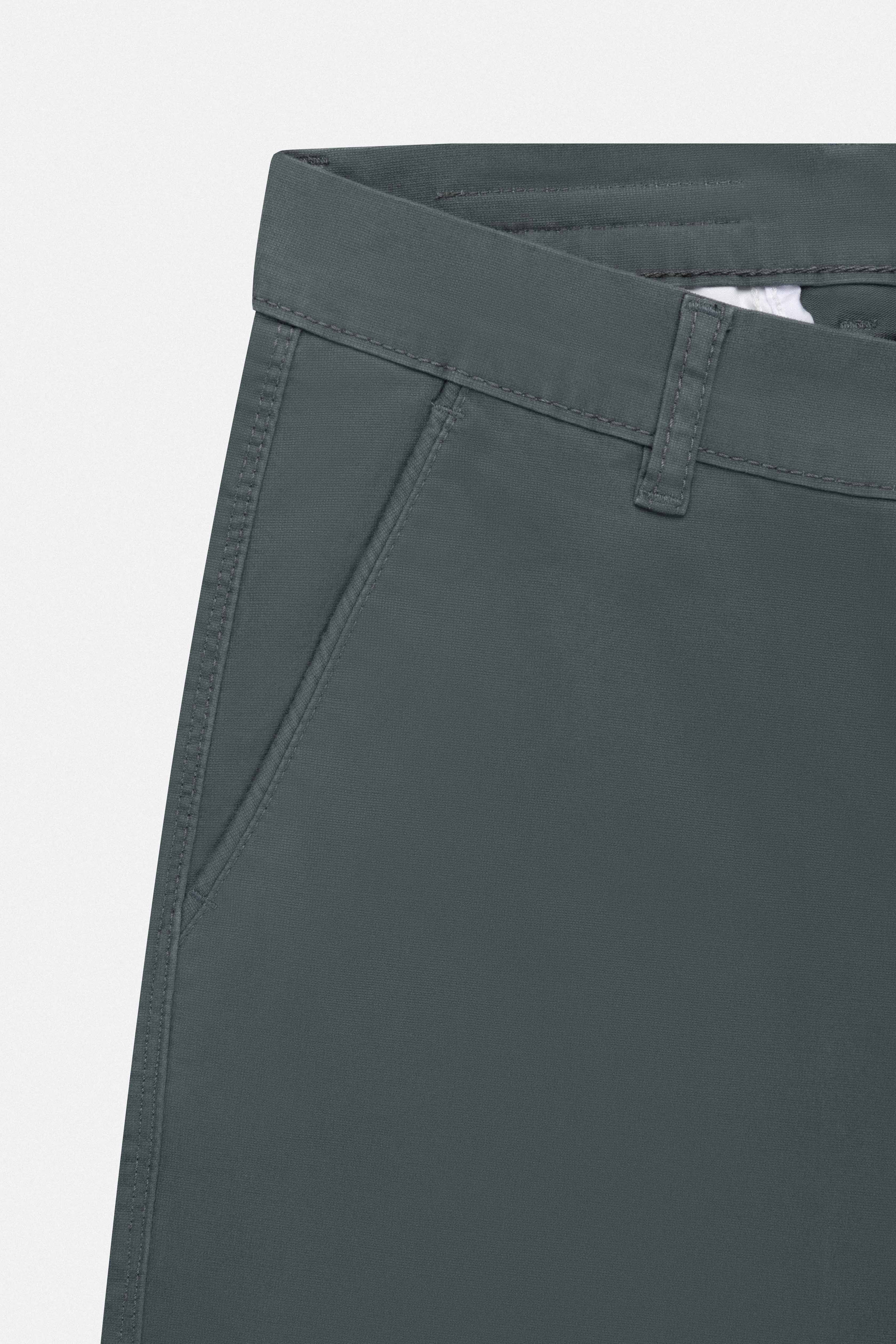 Outer Space Gray Chino Gabardine Pant