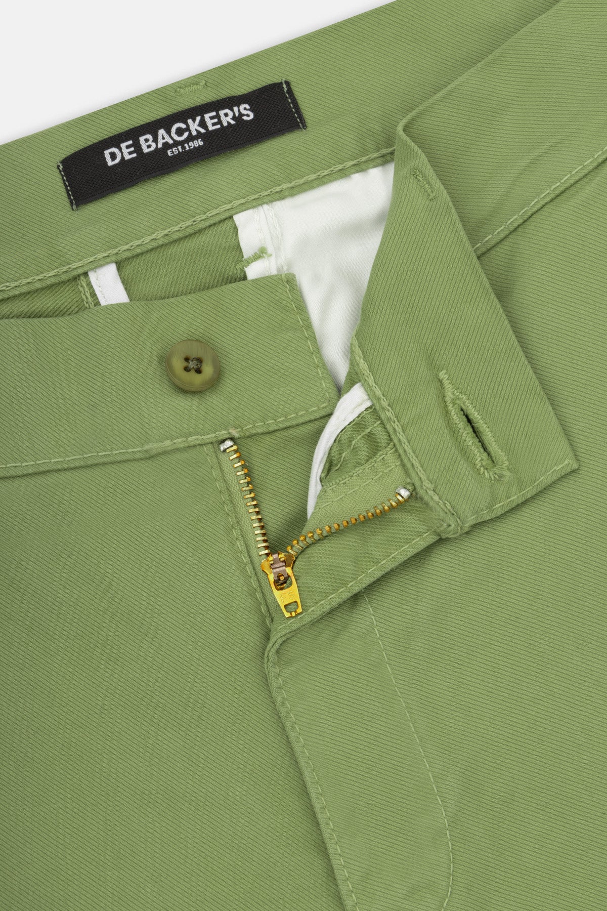 Pique Moss Green Chino Gabardine Pant