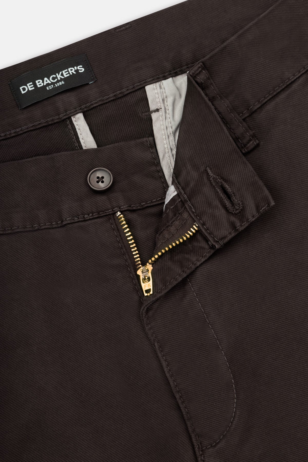 Pique Burnt Brown Chino Gabardine Pant