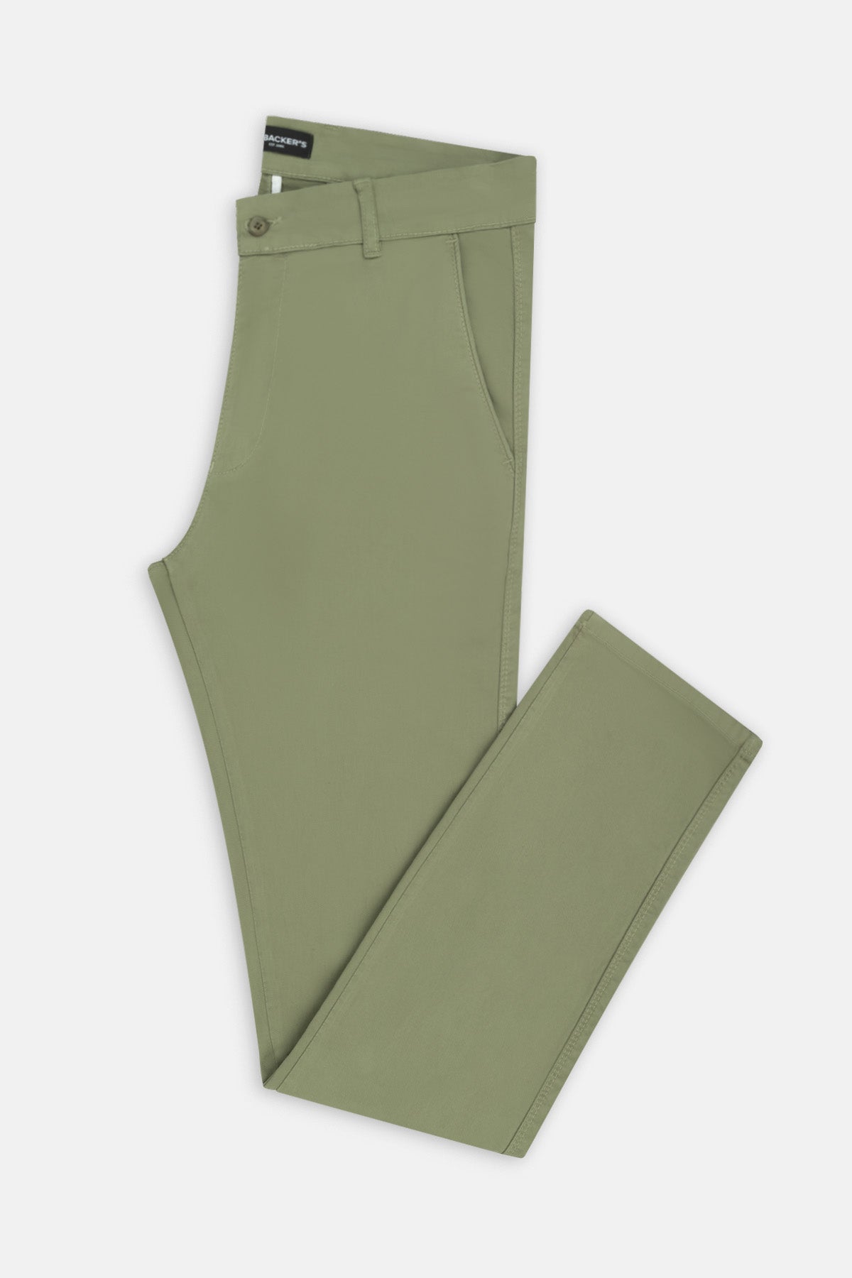 Pique Reseda Green  Chino Gabardine Pant - 1