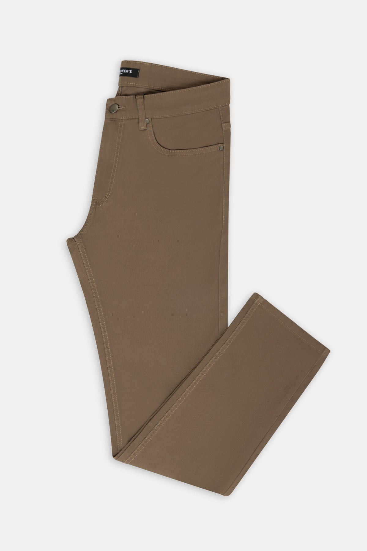 Pique Umber Brown Gabardine Pant - 1