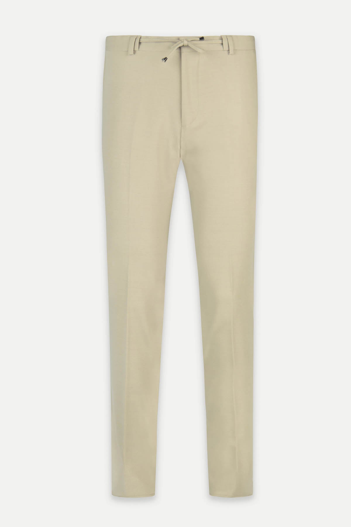 Laced-Up Flat front Dun Beige Chino smart casual trouser - 1