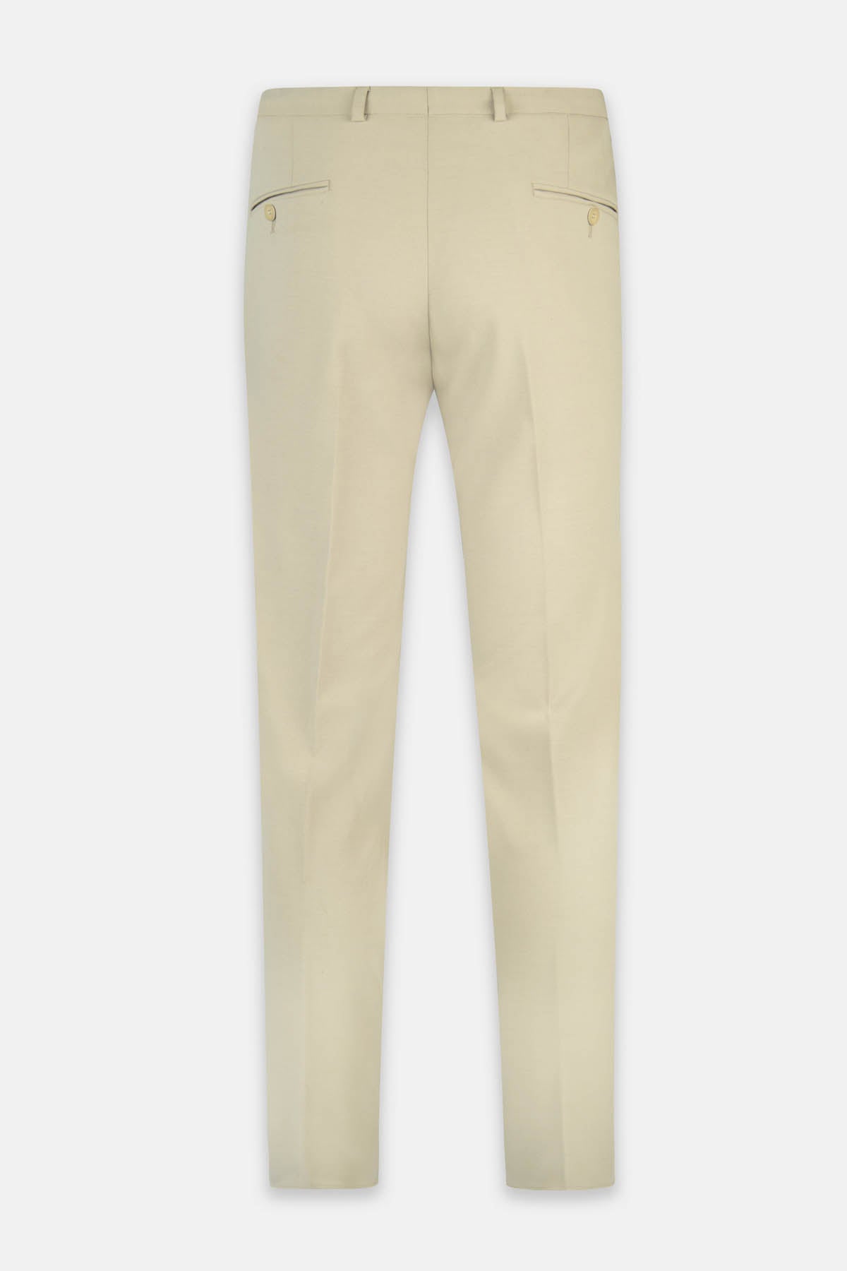 Laced-Up Flat front Dun Beige Chino smart casual trouser - 5