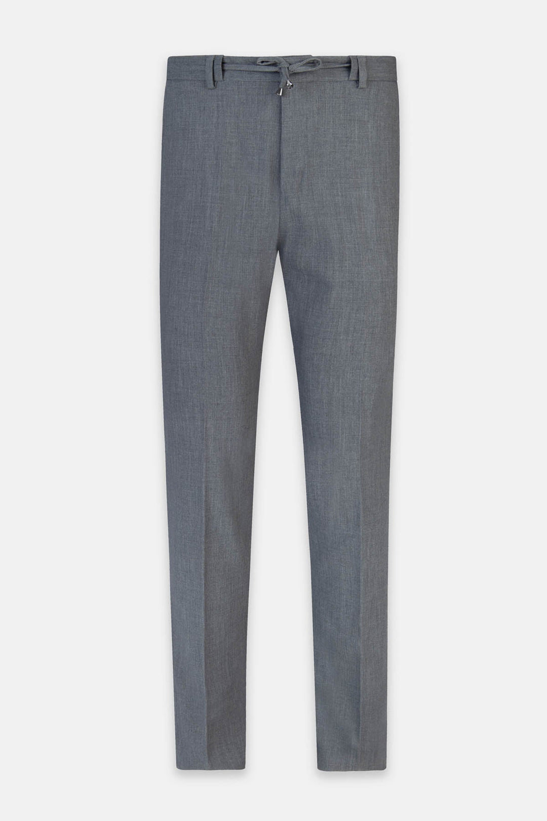 Laced-Up Flat front Dim Gray Chino Classic Pant - 1