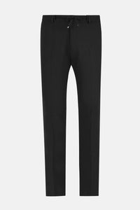 Laced-Up Flat front Black Chino smart casual trouser - 1