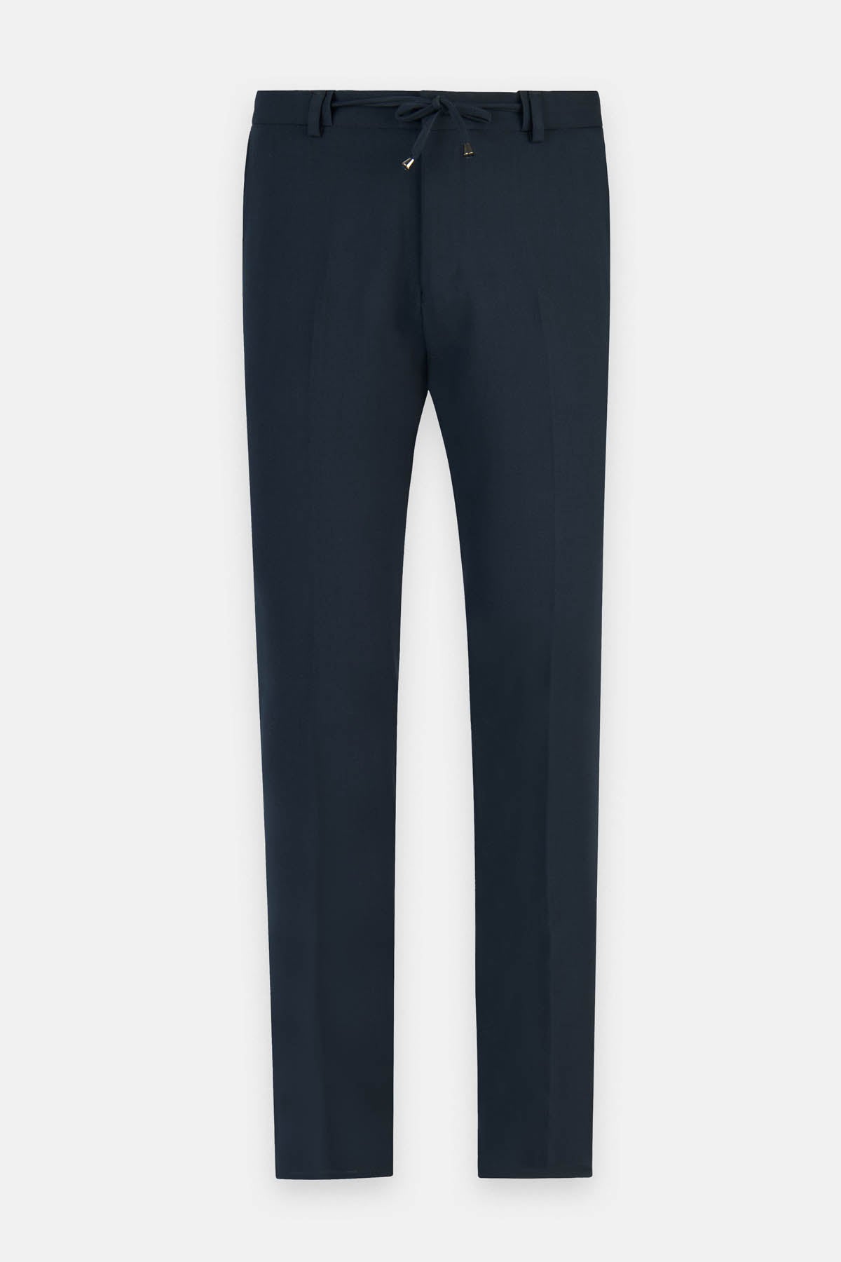 Laced-Up Flat front Teal-Blue Chino smart casual trouser - 1