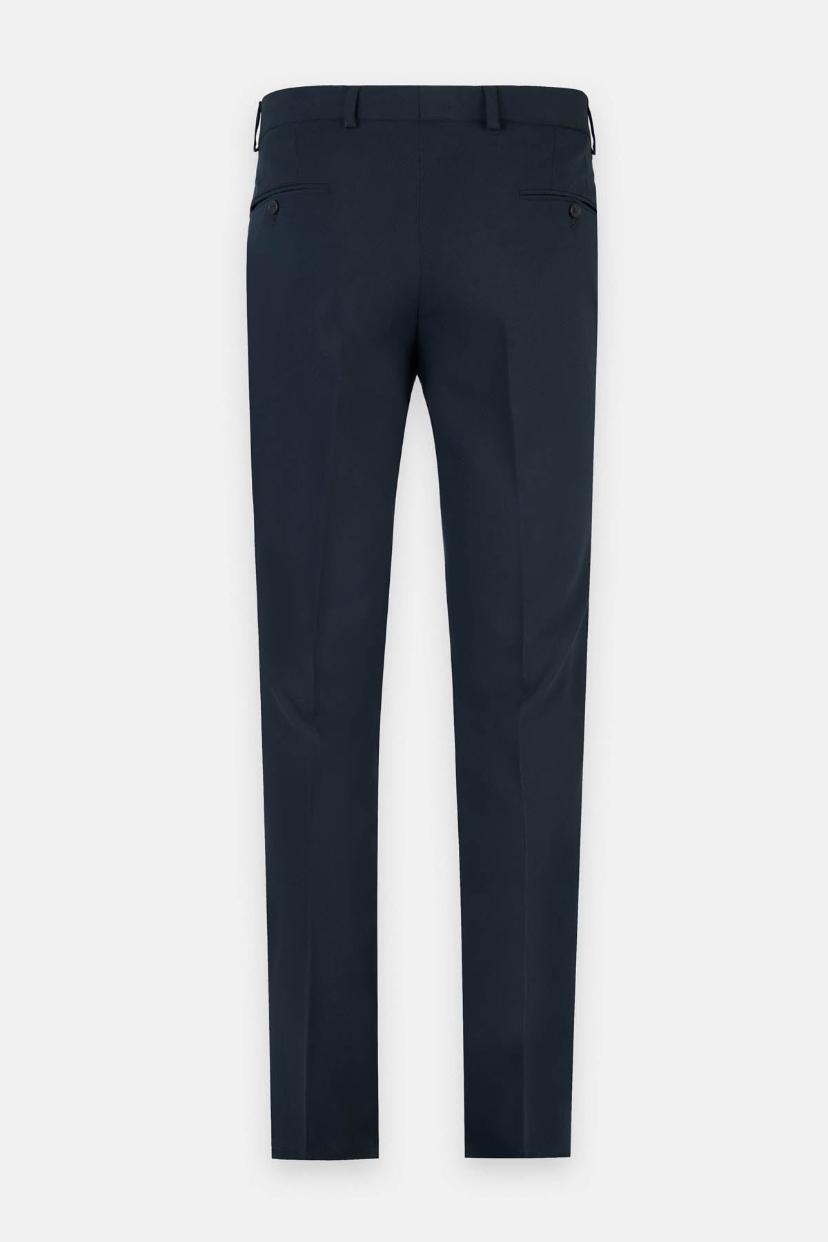 Laced-Up Flat front Teal-Blue Chino smart casual trouser