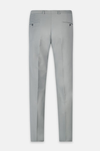 Laced-Up Flat front Gray Chino smart casual trouser