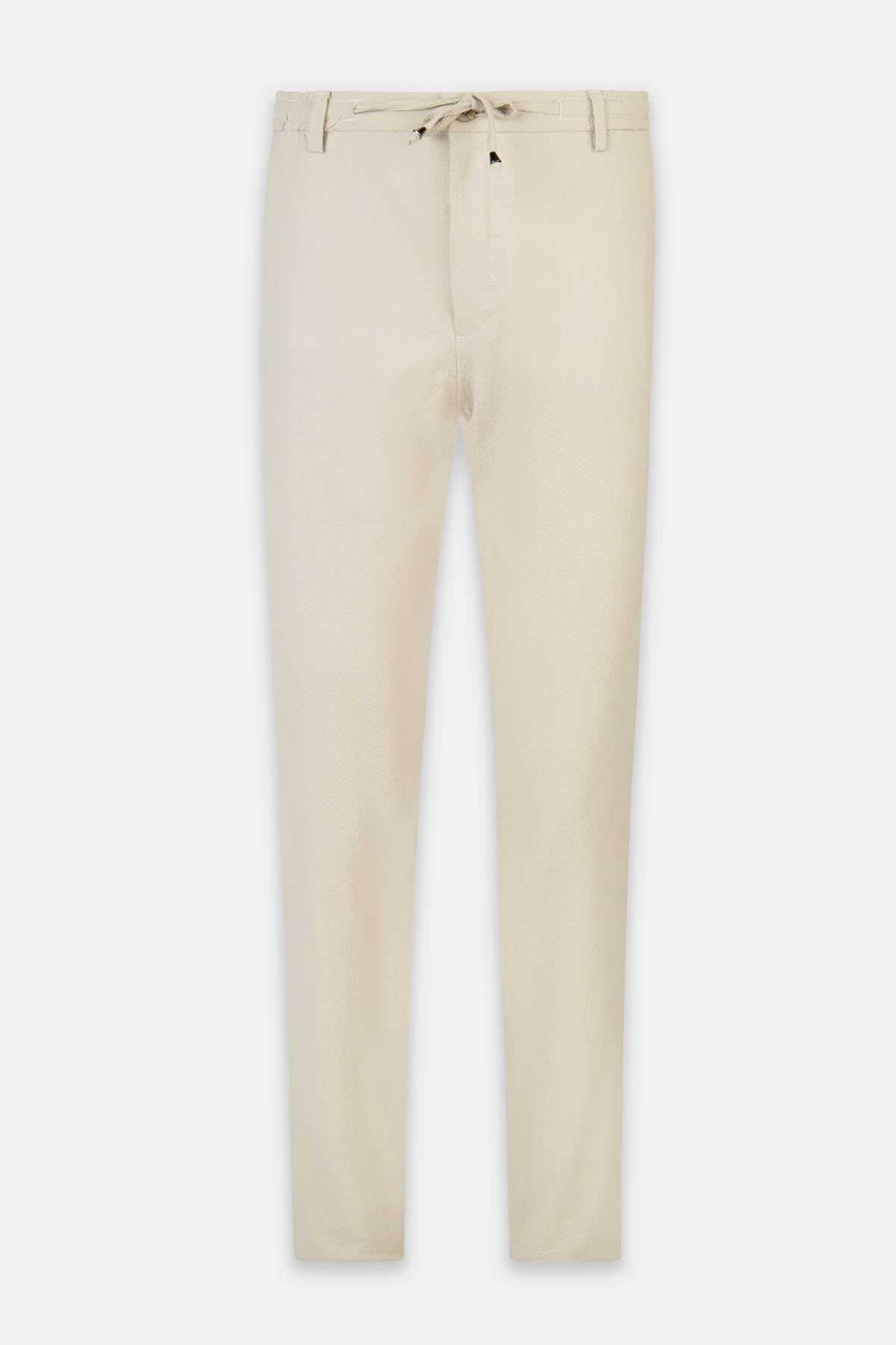 Laced-Up Light Beige Chino smart casual trouser