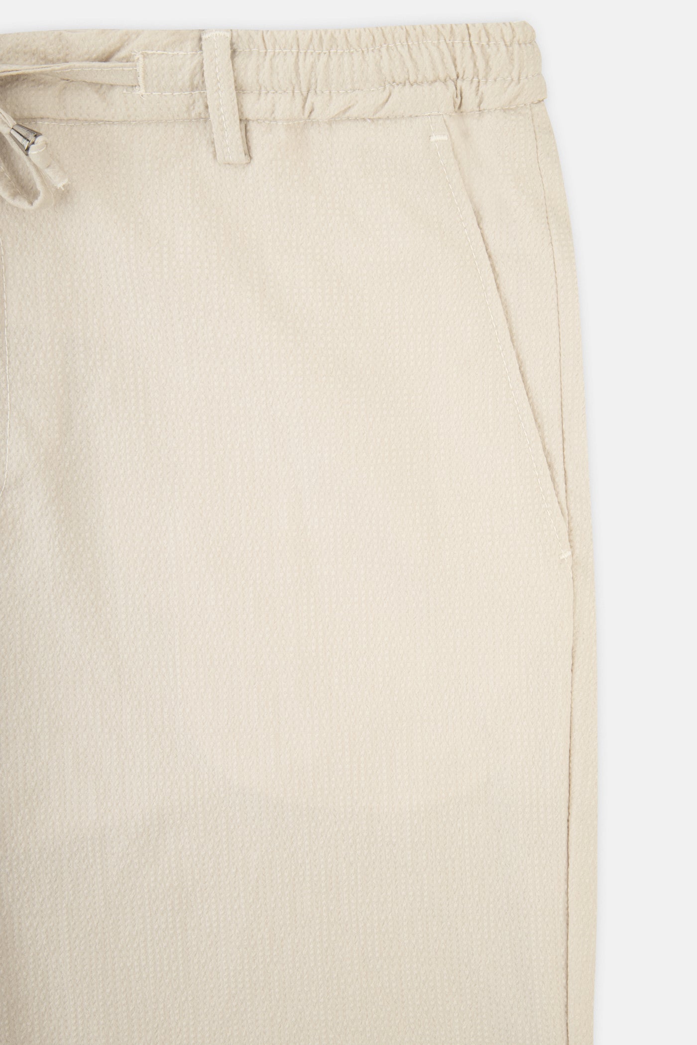 Laced-Up Light Beige Chino smart casual trouser