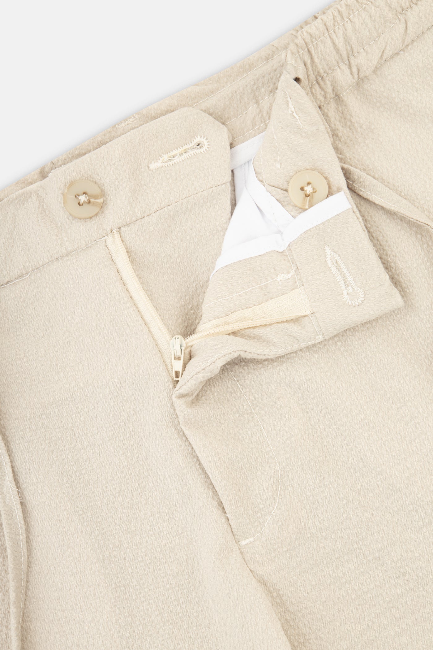 Laced-Up Light Beige Chino smart casual trouser