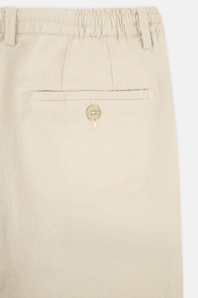 Laced-Up Light Beige Chino smart casual trouser