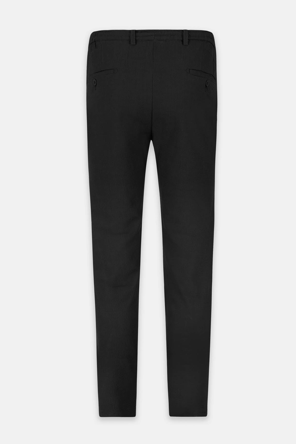 Laced-Up Black Chino smart casual trouser