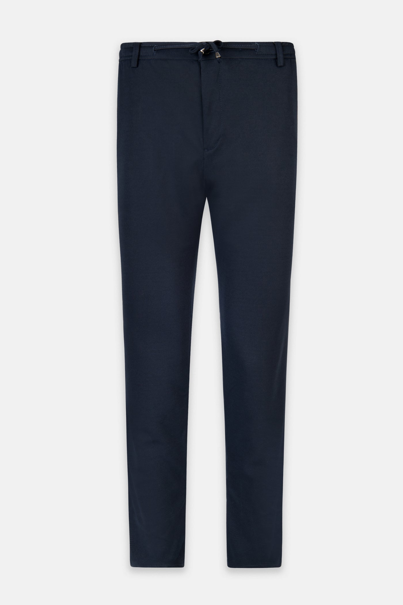 Laced-Up Patterned Black smart casual trouser