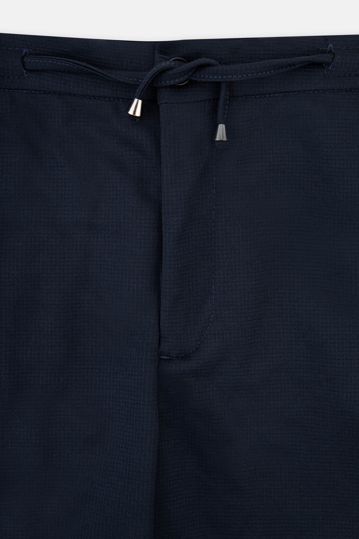 Laced-Up Patterned Dark Navy smart casual trouser