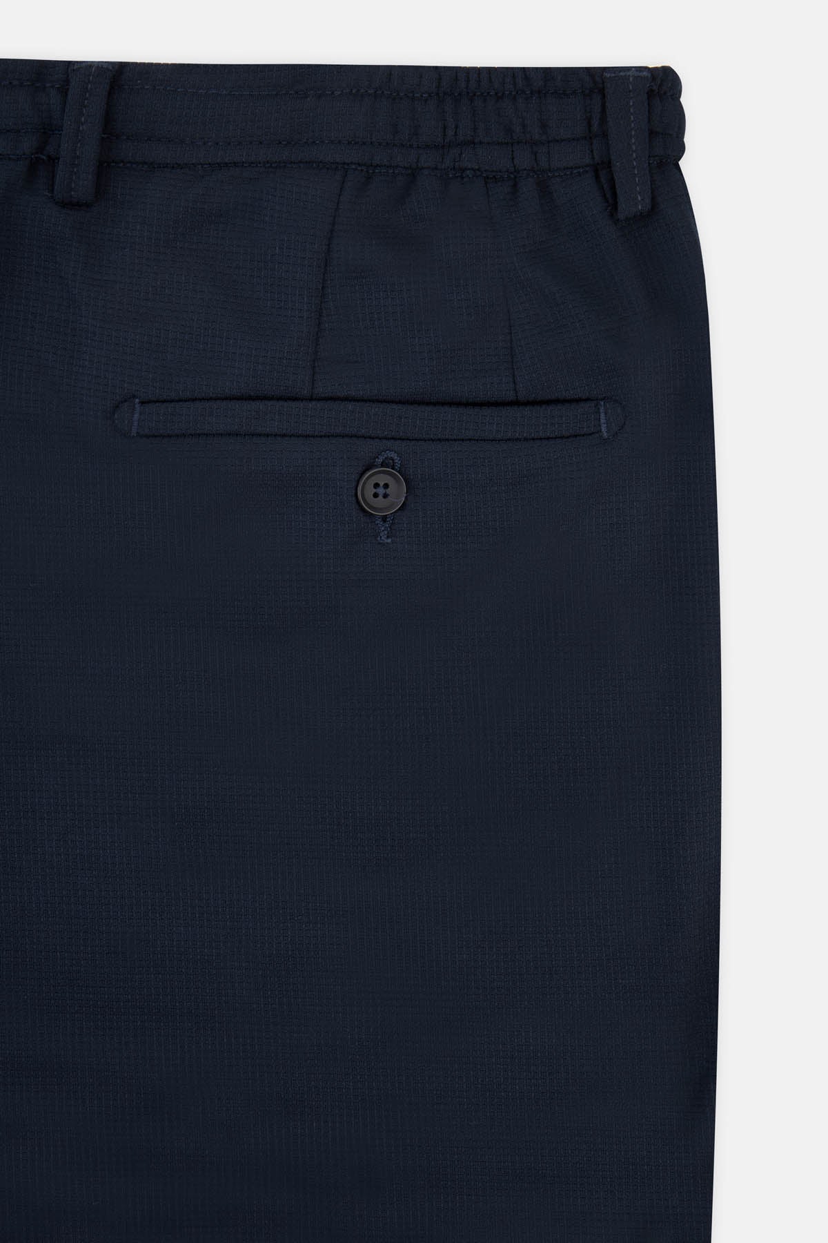 Laced-Up Patterned Dark Navy smart casual trouser