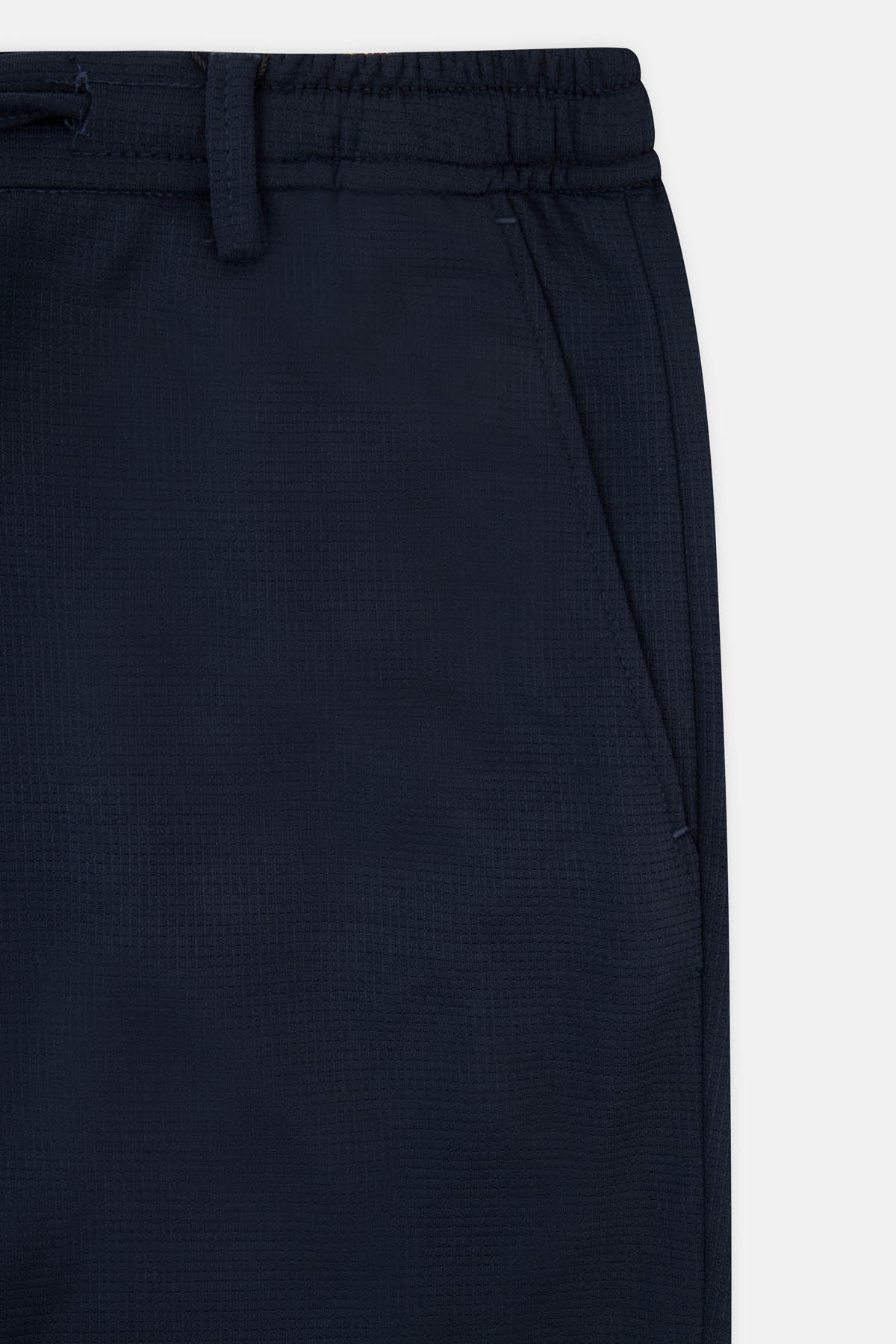 Laced-Up Patterned Dark Navy smart casual trouser