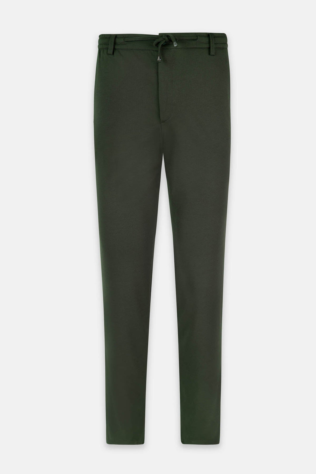 Laced-Up Patterned Dark Green smart casual trouser - 1
