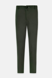 Laced-Up Patterned Dark Green smart casual trouser - 1