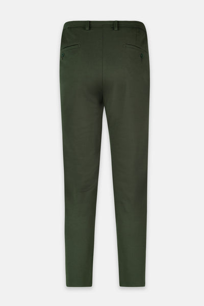 Laced-Up Patterned Dark Green smart casual trouser