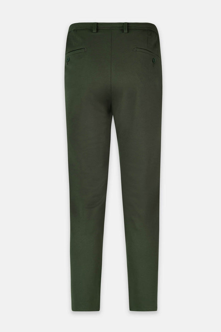Laced-Up Patterned Dark Green smart casual trouser - 6