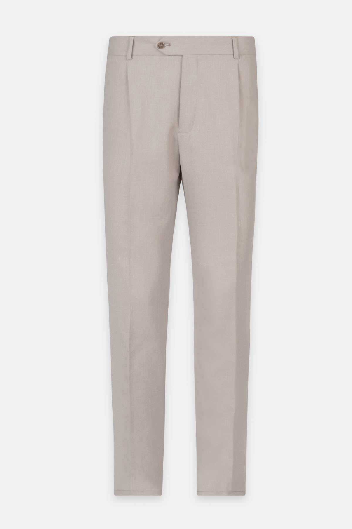 Striped Beige Chino  Linen blend Classic pant - 1