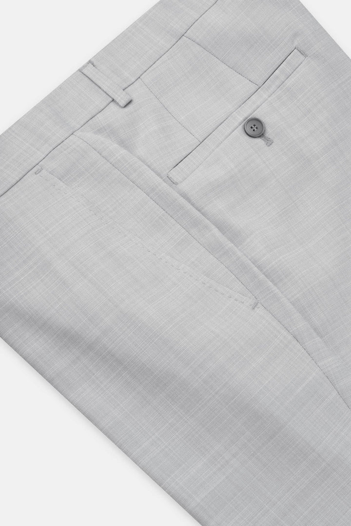 Patterned Light Gray Chino Classic pant - 4