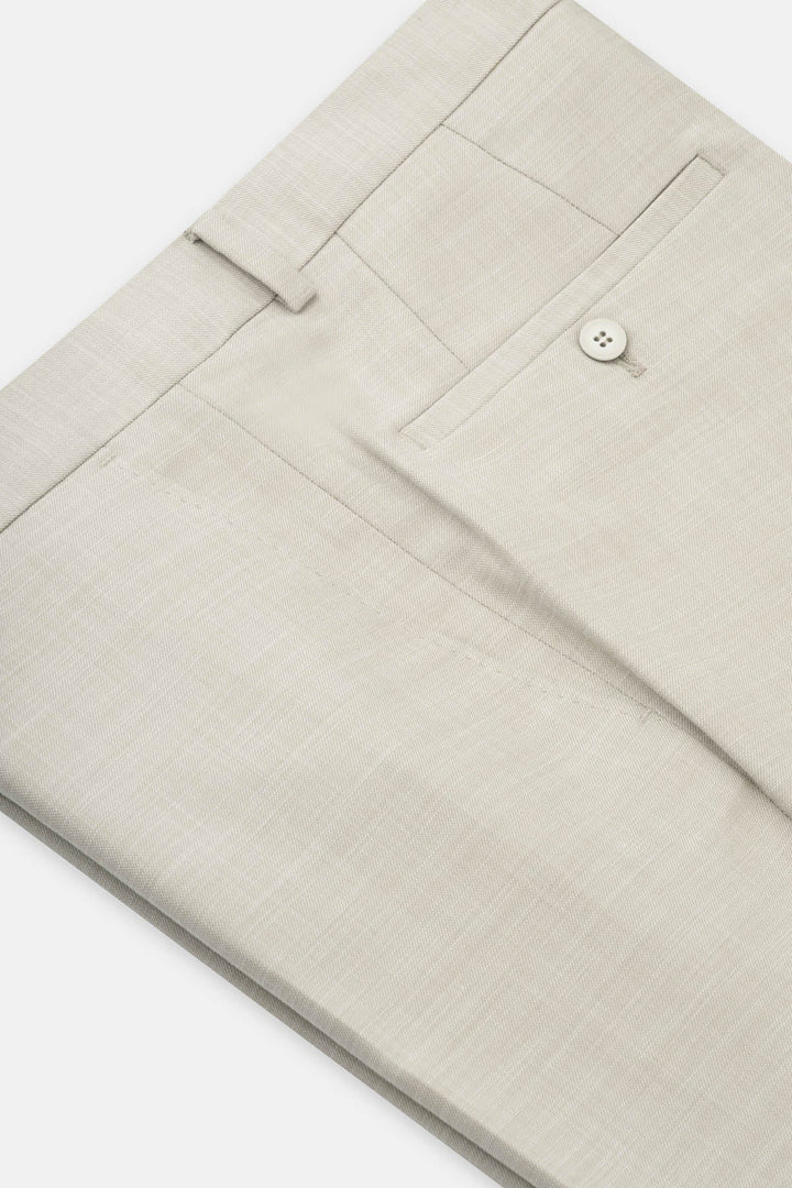Patterned Light Beige Chino Classic pant - 4