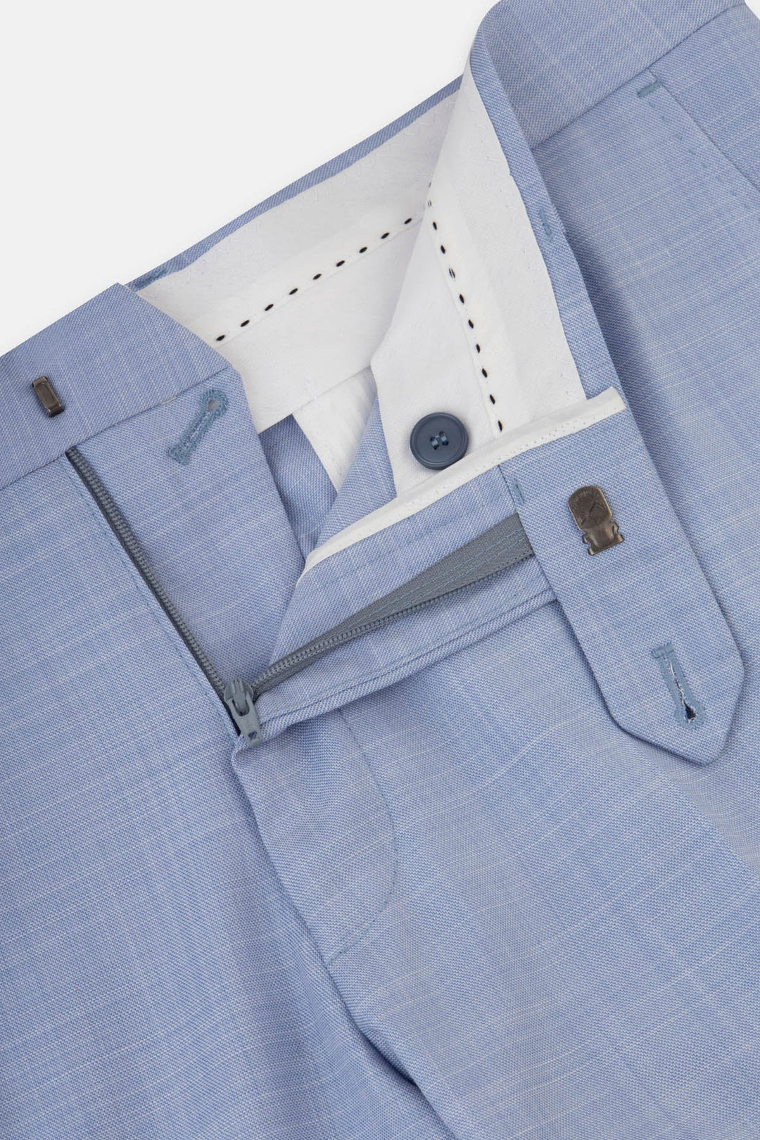 Patterned Light Blue Chino Classic pant - 3