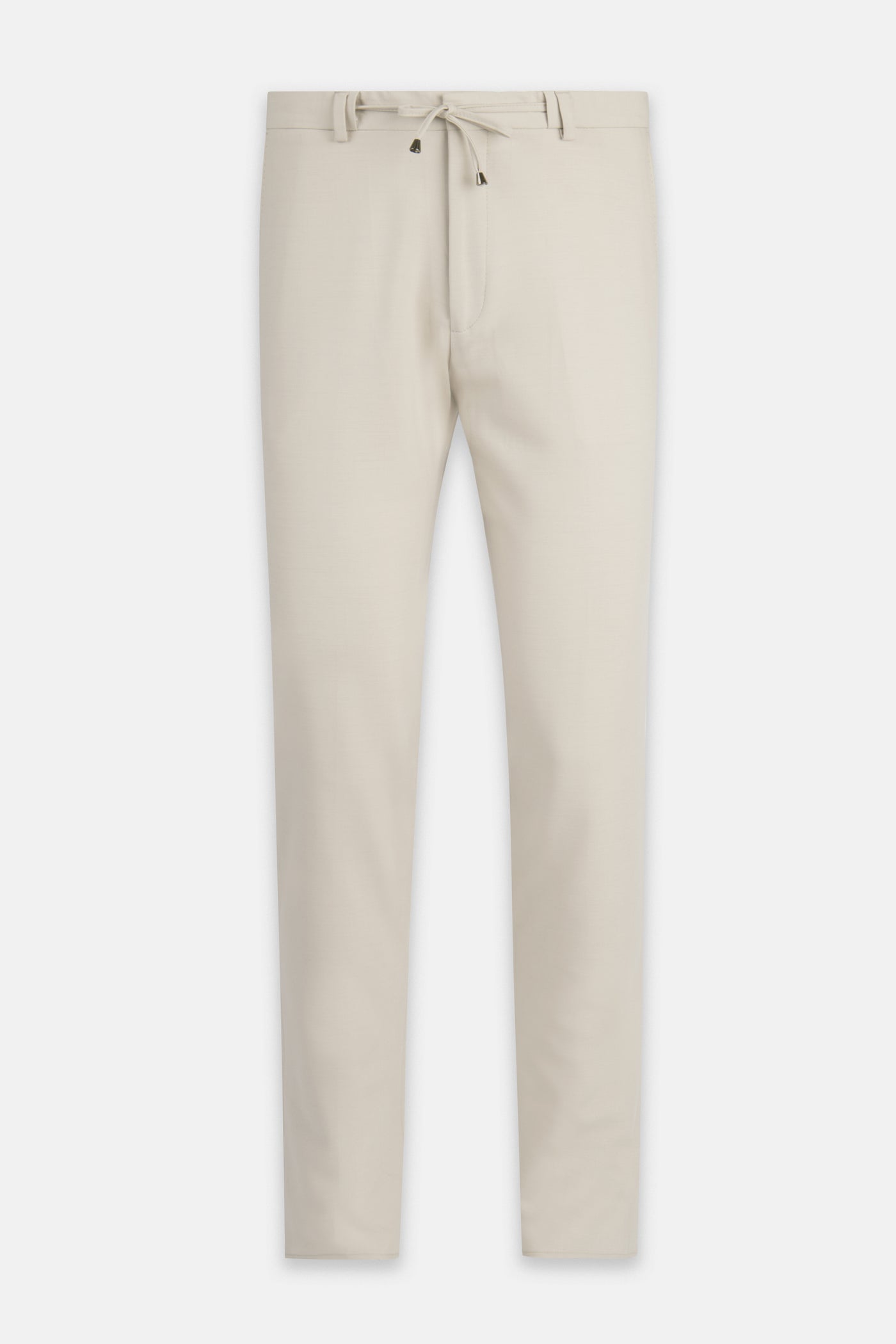 Laced-Up Flat front Light Beige Chino smart casual trouser