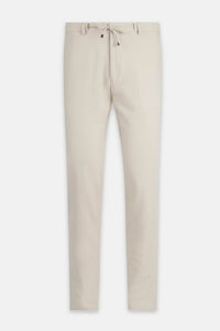 Laced-Up Flat front Light Beige Chino smart casual trouser - 1