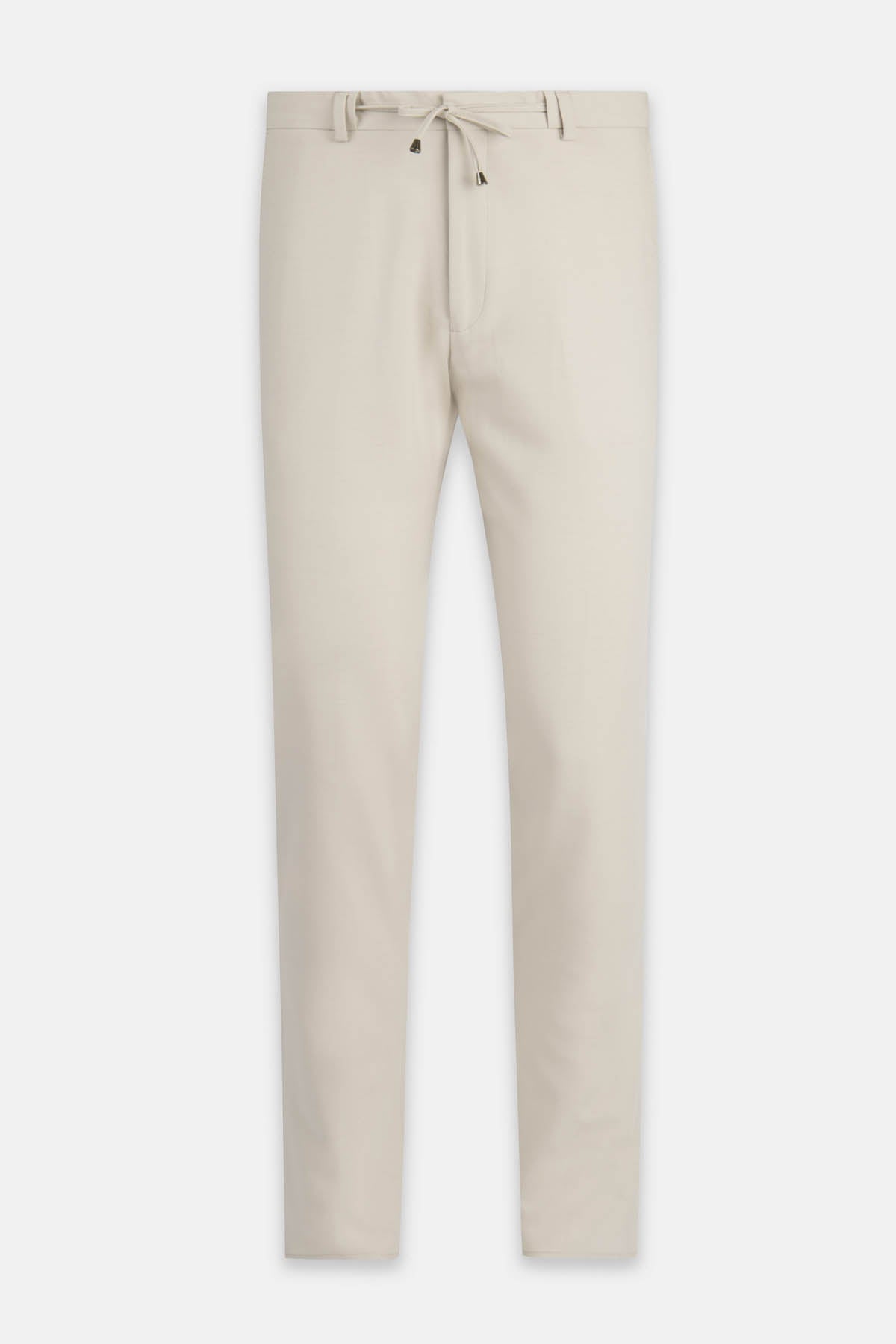 Laced-Up Flat front Light Beige Chino smart casual trouser