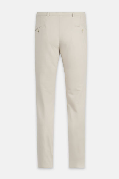 Laced-Up Flat front Light Beige Chino smart casual trouser