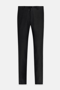 Laced-Up Flat front Black Chino Smart Casual Trouser - 1