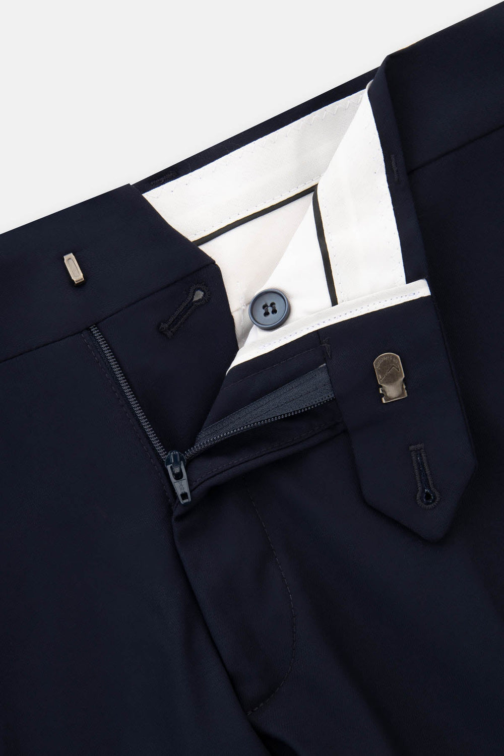 Pleated front Navy Chino Bamboo Classic pant - 2
