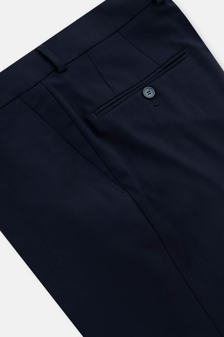 Pleated front Navy Chino Bamboo Classic pant - 3