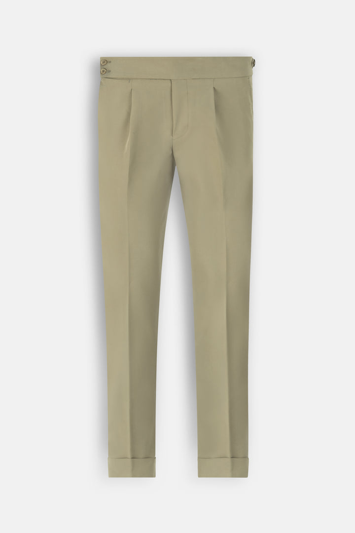 Beige Italian Tailored Classic Pants - 1
