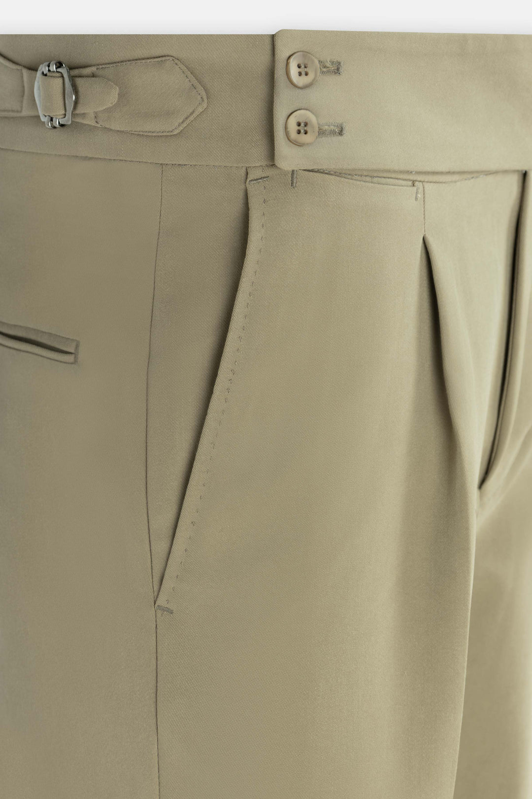 Beige Italian Tailored Classic Pants - 4