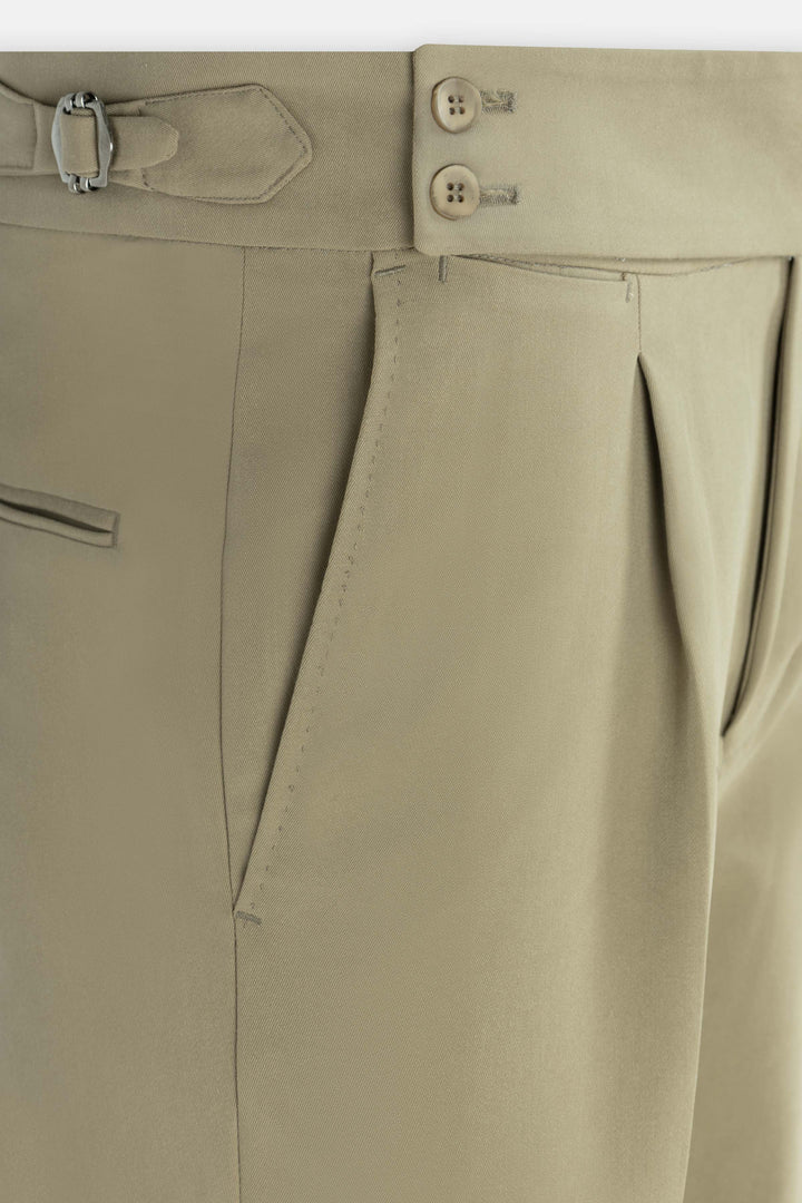 Beige Italian Tailored Classic Pants - 4