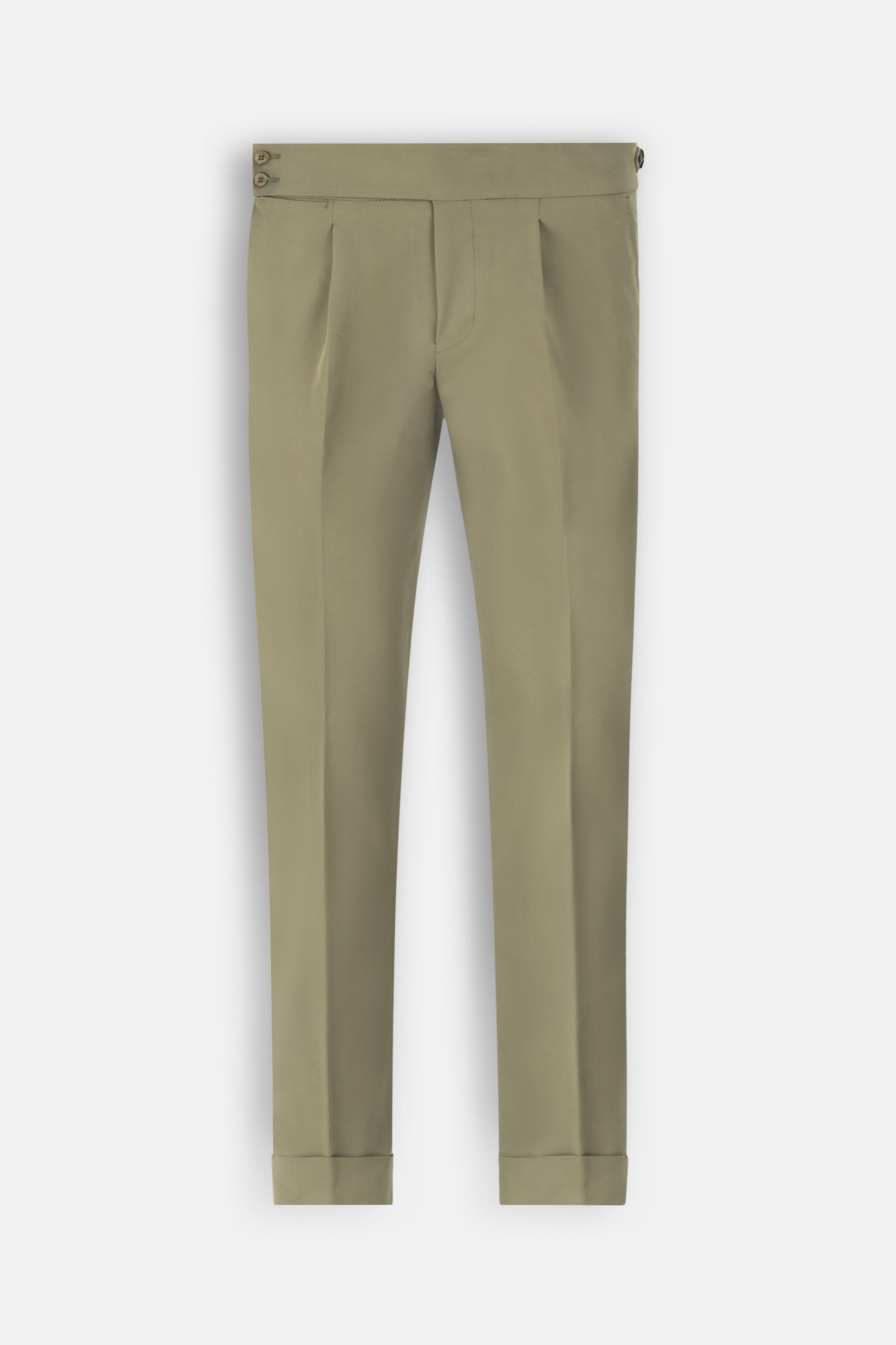 Dark Beige Italian Tailored Classic Pants