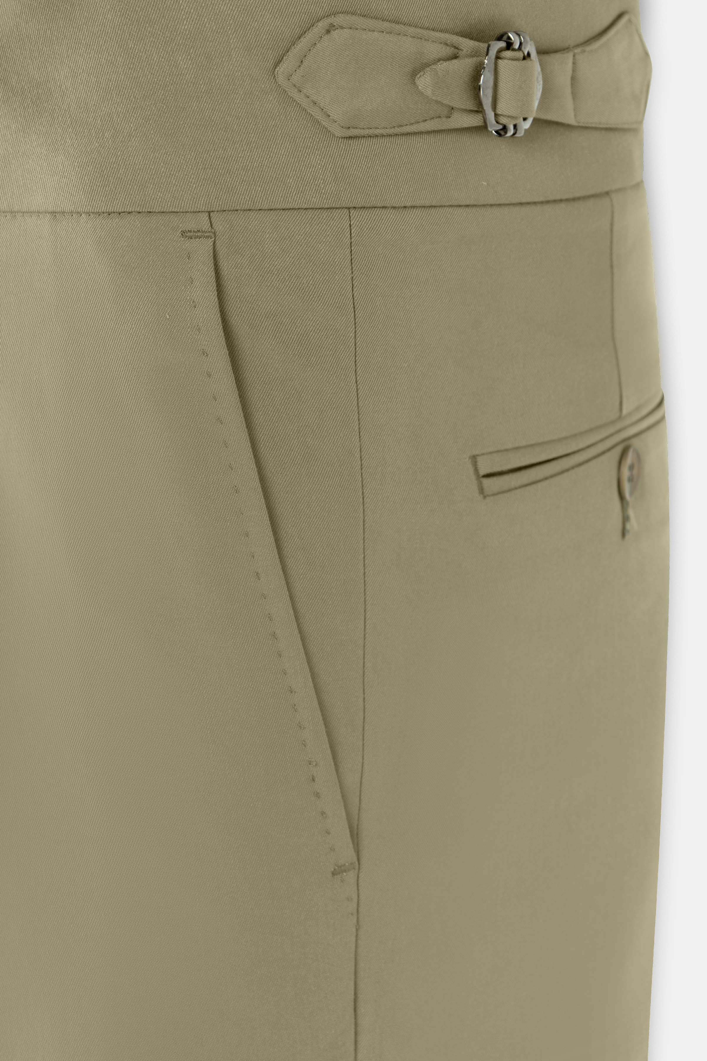 Dark Beige Italian Tailored Classic Pants